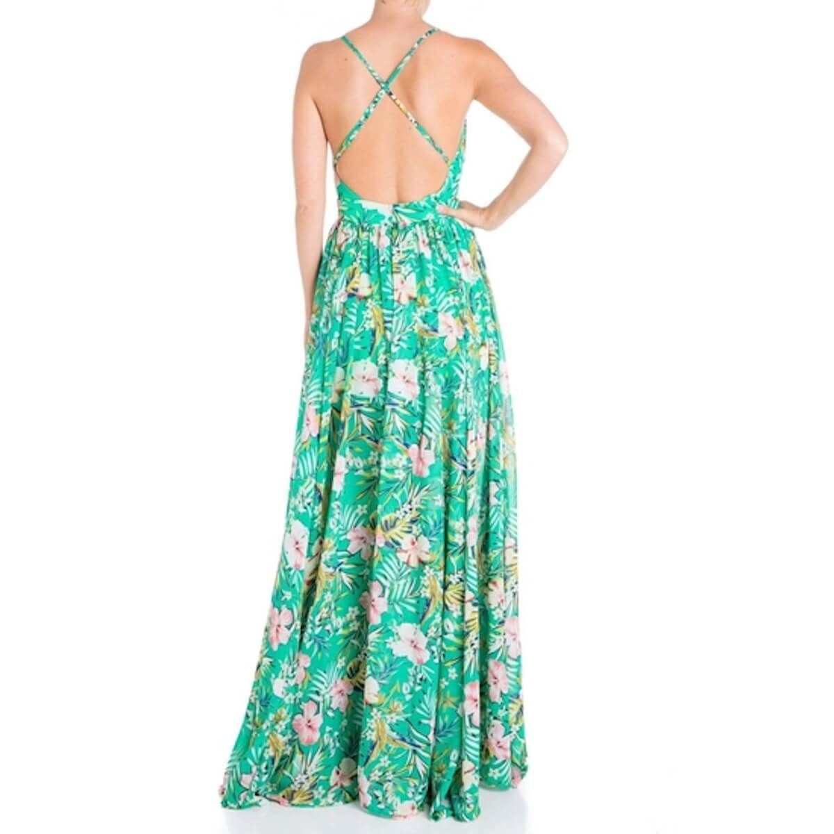 Enchanted Garden Maxi Dress - Garden Hibiscus - BTK COLLECTION