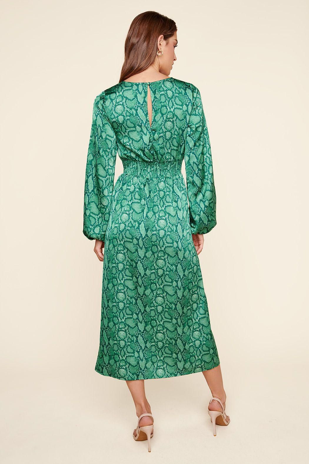 Gwendolyn Snake Print Eternal Midi Dress - BTK COLLECTION