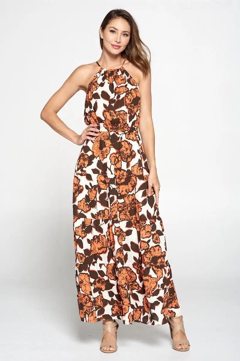 Halter Neckline Maxi Dress - BTK COLLECTION