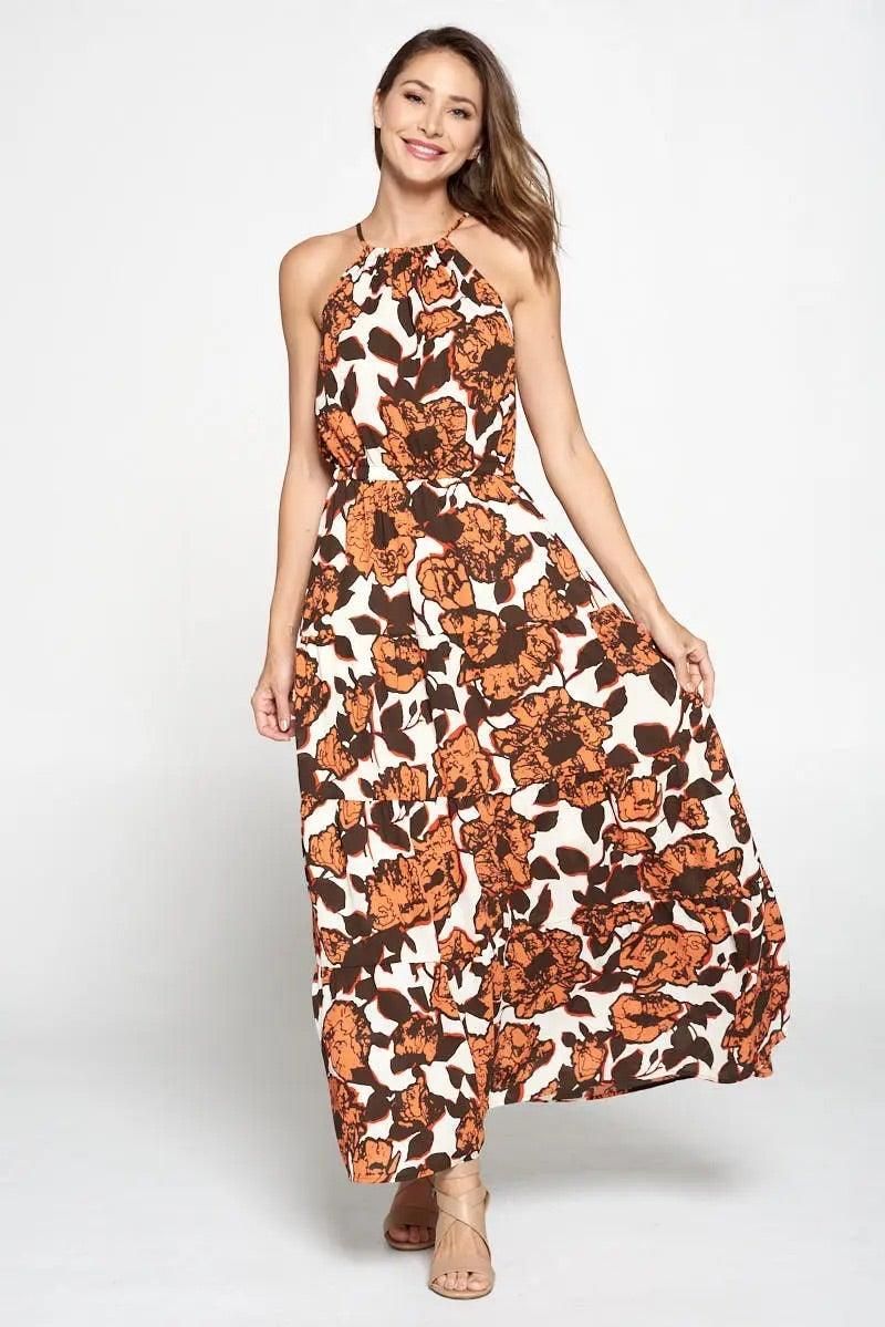 Halter Neckline Maxi Dress - BTK COLLECTION