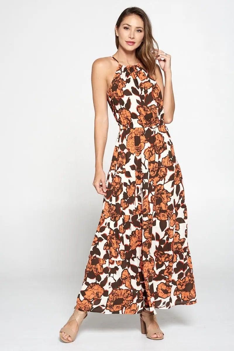 Halter Neckline Maxi Dress - BTK COLLECTION