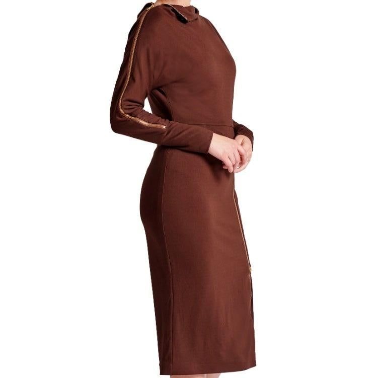 Josefa Asymmetric Dress - Long sleeve convertible midi dress - BTK COLLECTION