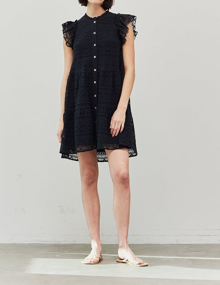 Lace Midi Tiered Dress - BTK COLLECTION