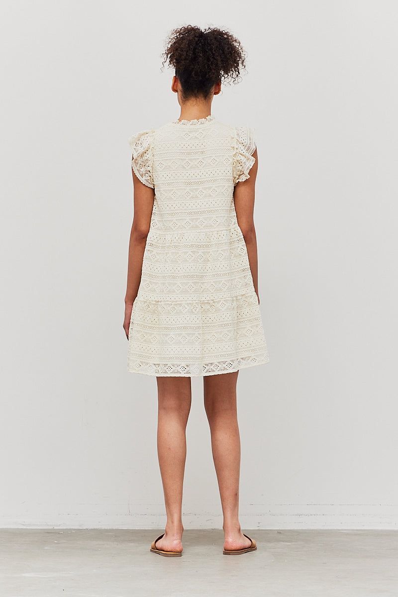 Lace Midi Tiered Dress - BTK COLLECTION