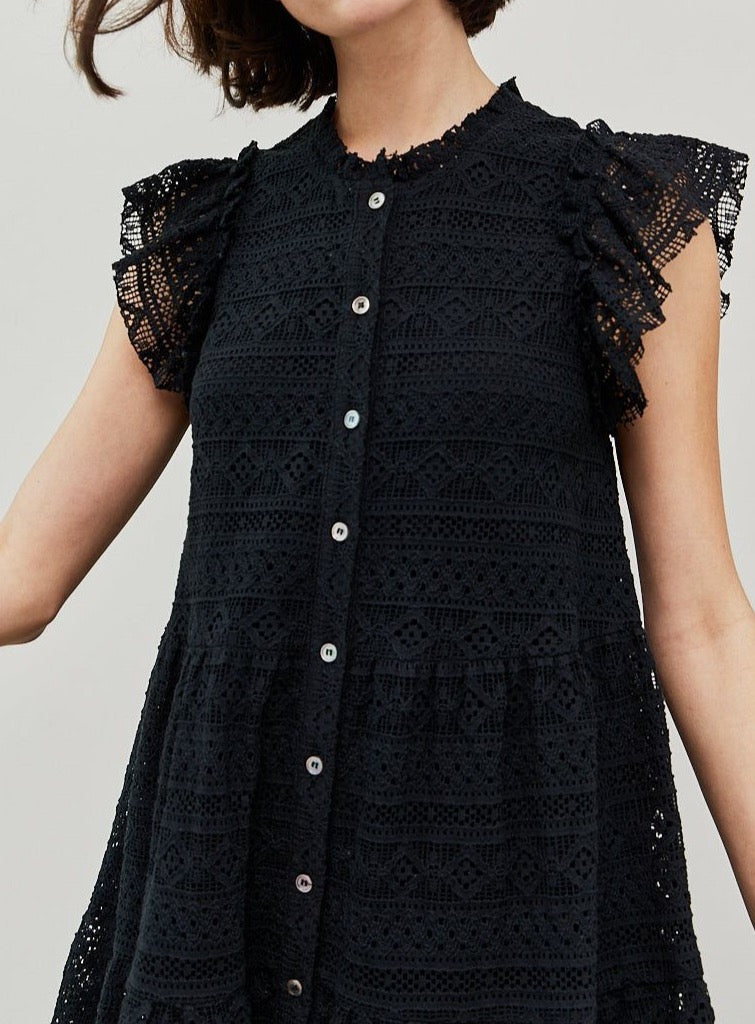 Lace Midi Tiered Dress - BTK COLLECTION