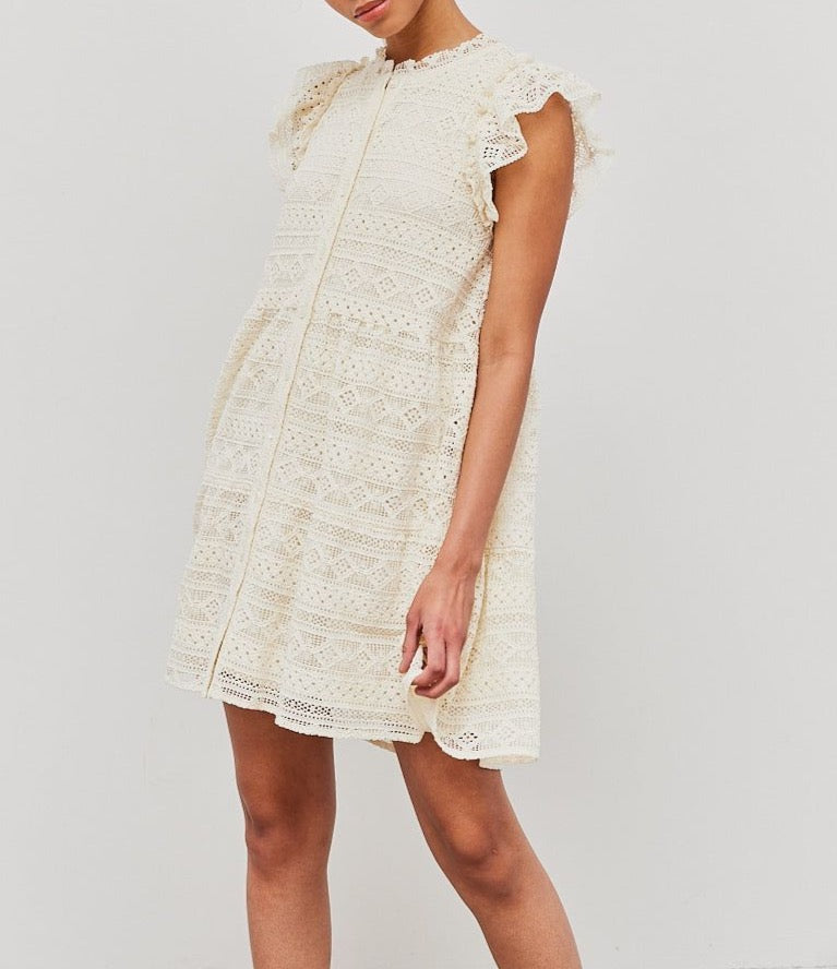 Lace Midi Tiered Dress - BTK COLLECTION