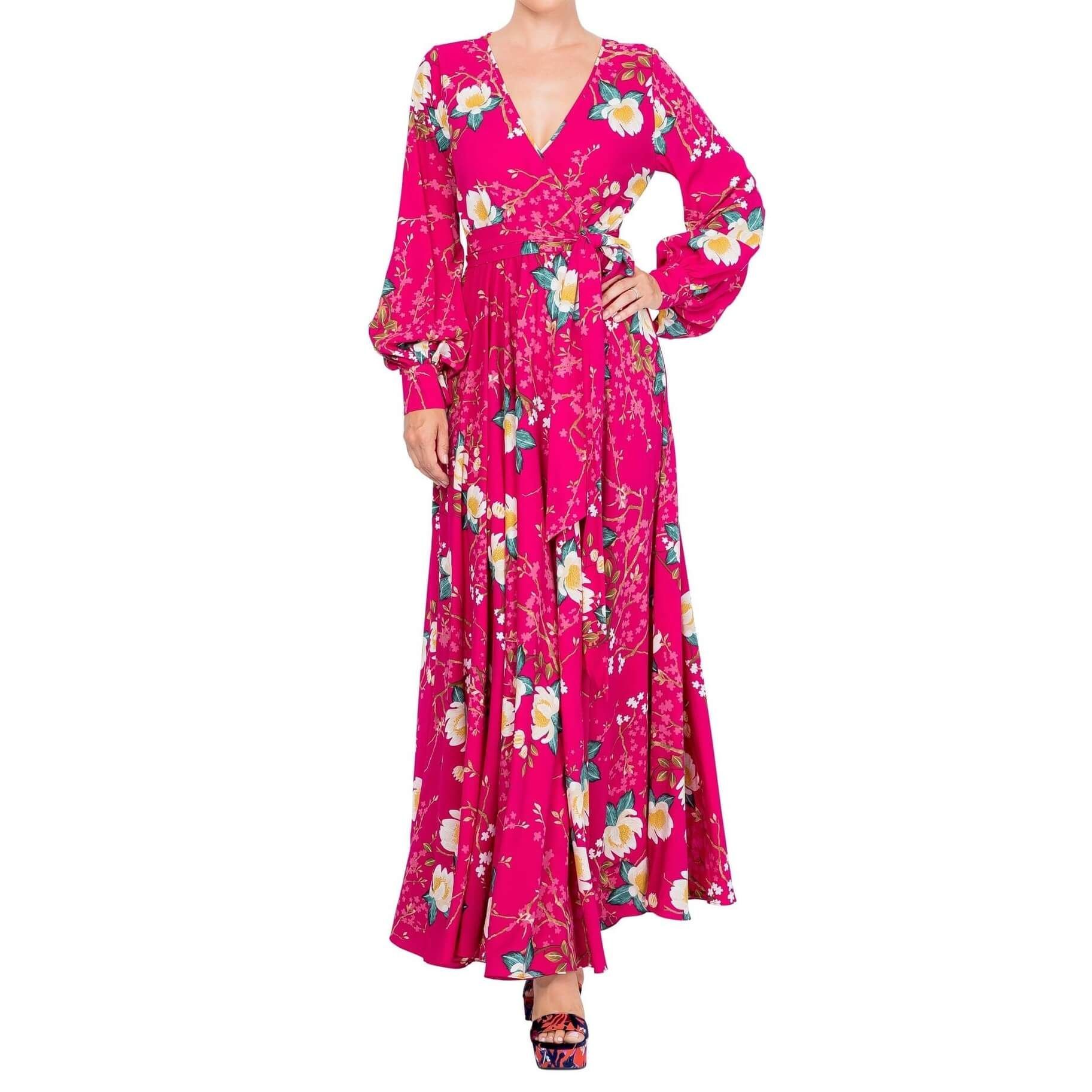 LilyPad Maxi Dress - Lotus Cranberry - BTK COLLECTION