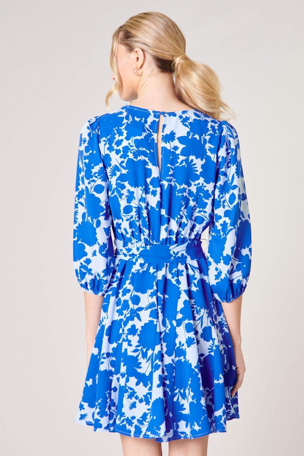 Marinelle Floral Balloon Sleeve Derby Dress - BTK COLLECTION