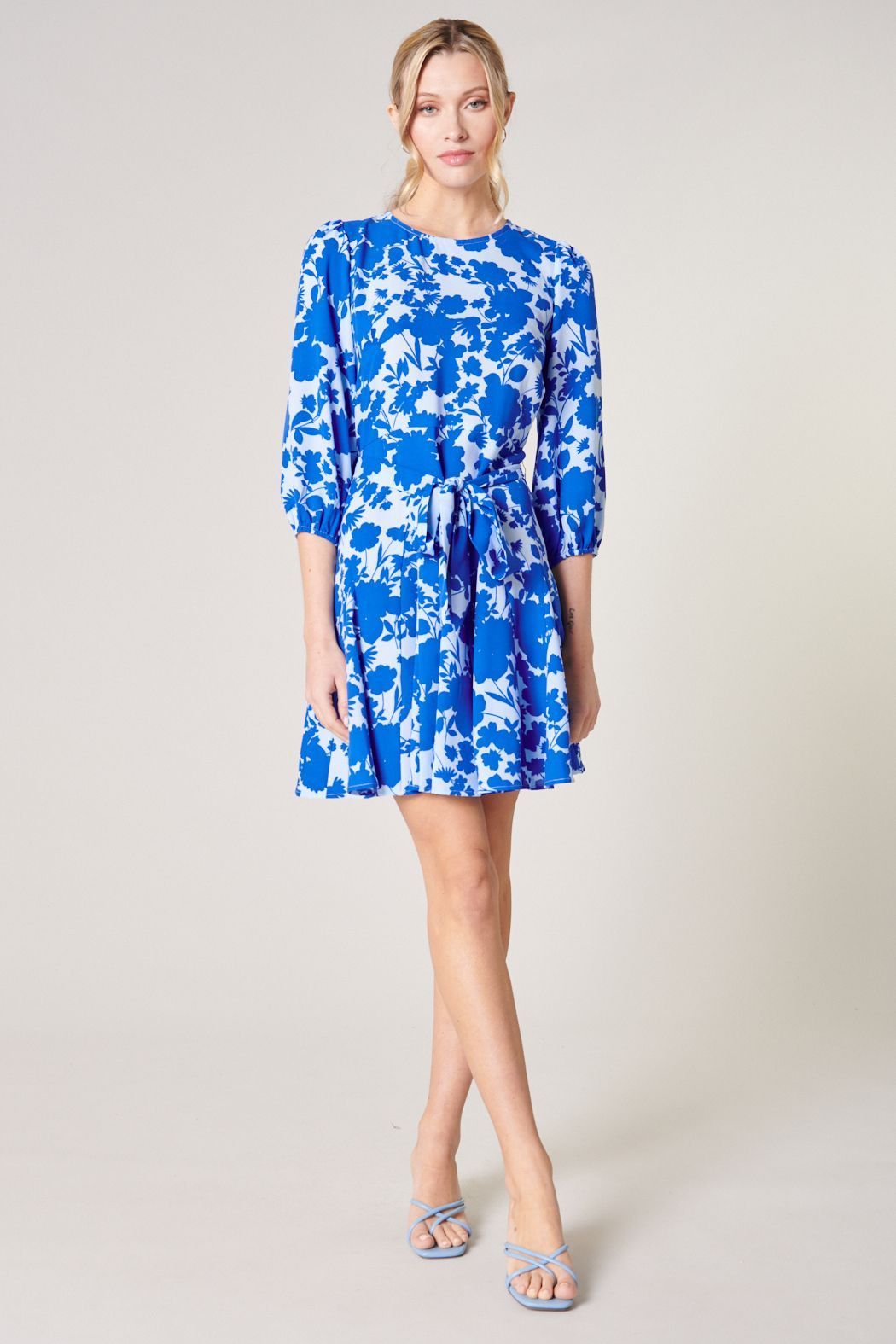 Marinelle Floral Balloon Sleeve Derby Dress - BTK COLLECTION