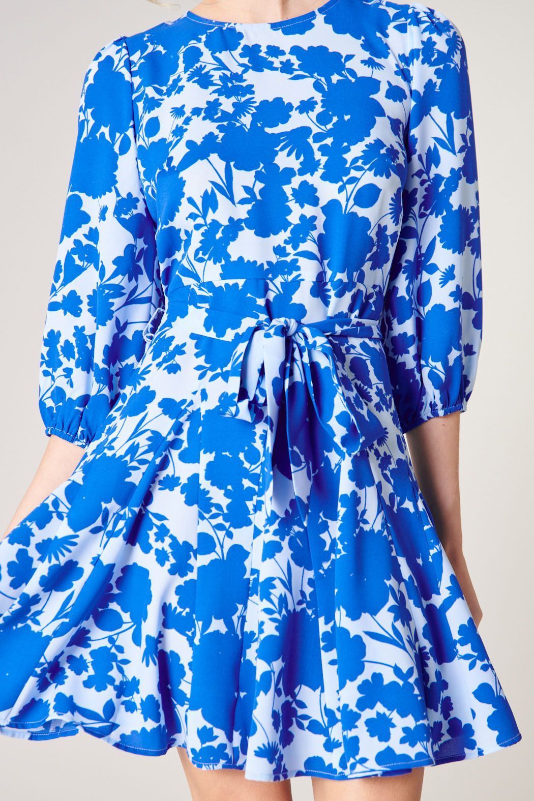 Marinelle Floral Balloon Sleeve Derby Dress - BTK COLLECTION