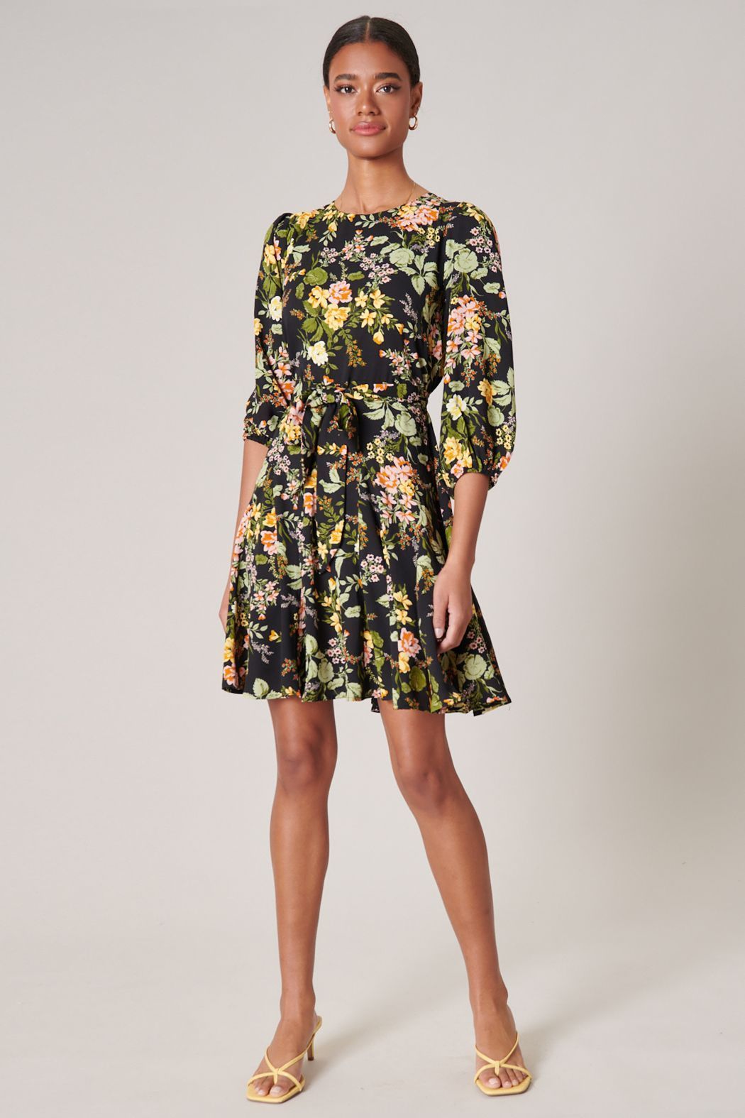 Night Bloom Balloon Sleeve Derby Dress - BTK COLLECTION