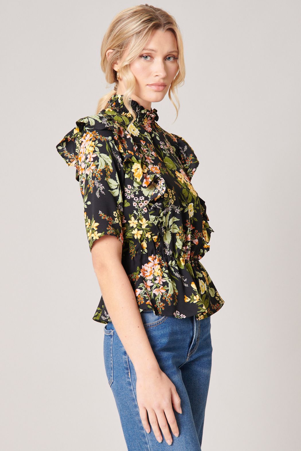 Night Bloom Ruffle Blouse - BTK COLLECTION