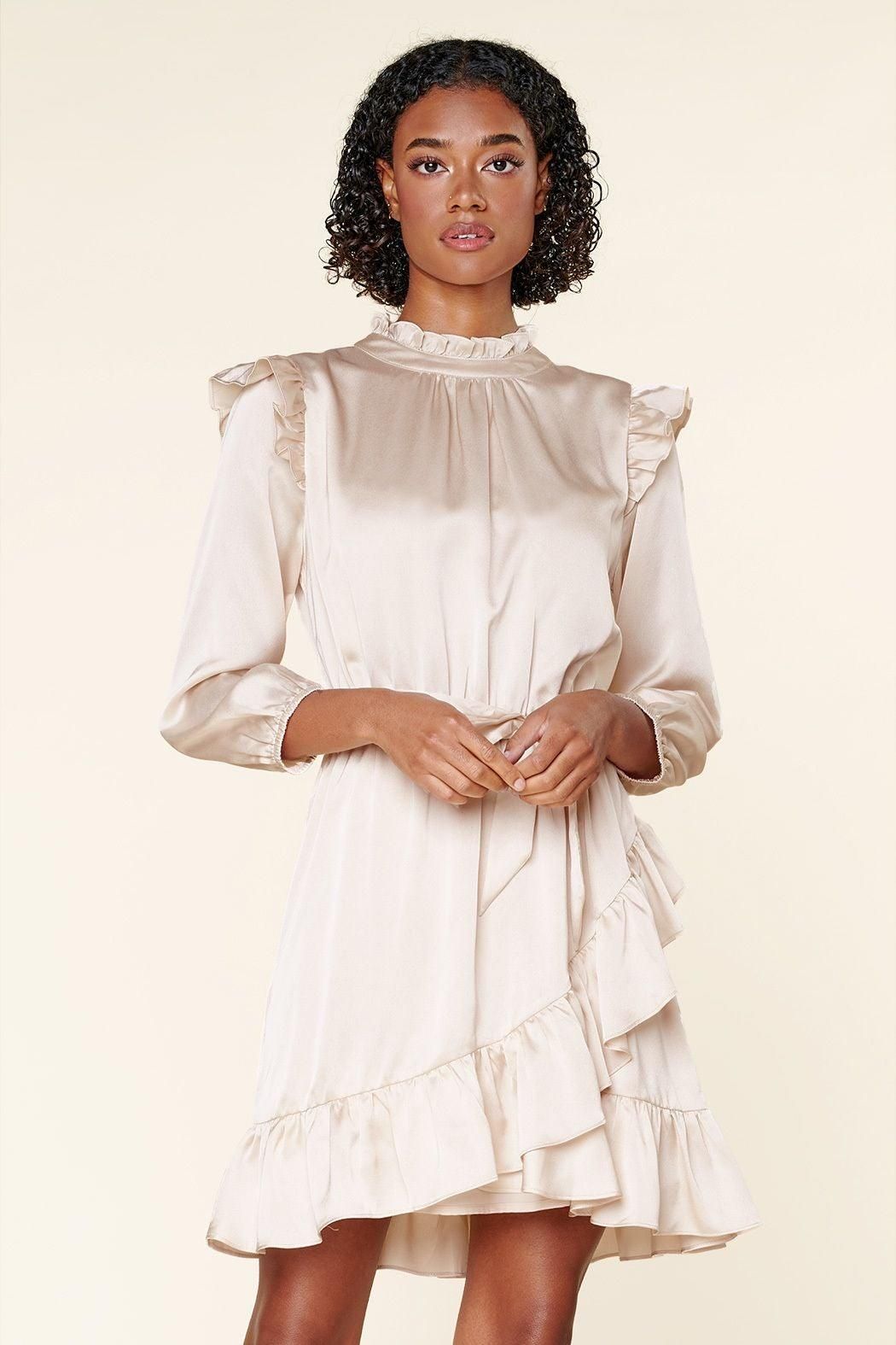 One and Only Asymmetrical Flounce Mini Dress - BTK COLLECTIONS