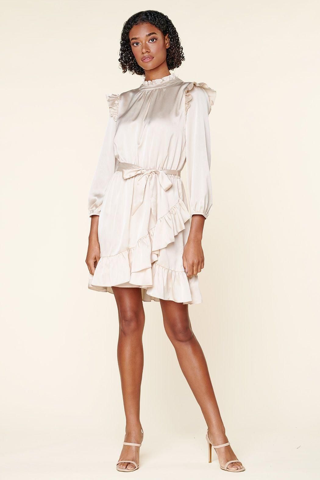 One and Only Asymmetrical Flounce Mini Dress - BTK COLLECTION