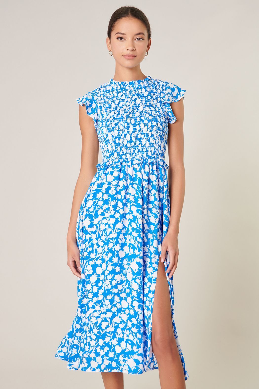 Palmas Smocked Midi Dress - BTK COLLECTION