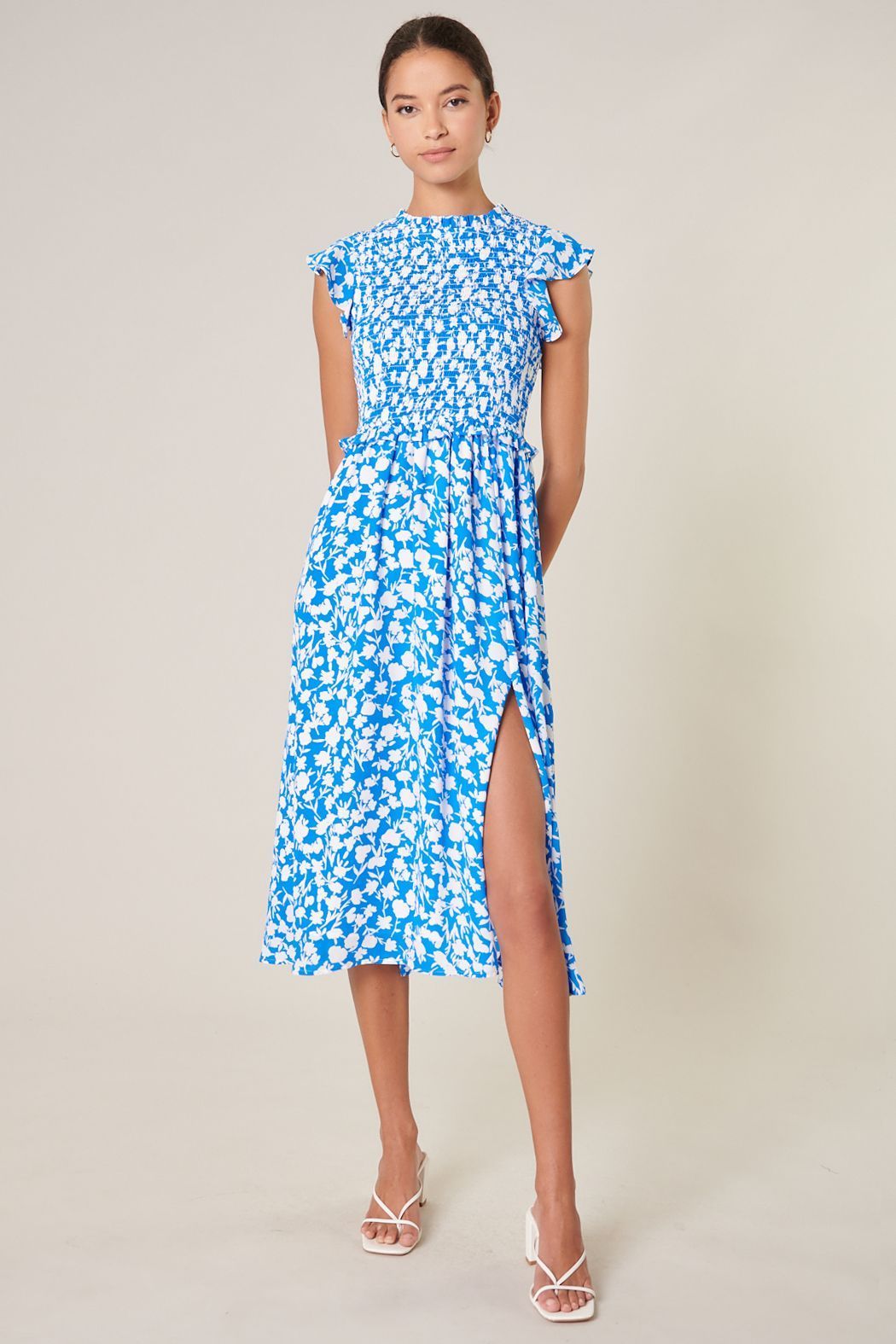 Palmas Smocked Midi Dress - BTK COLLECTION