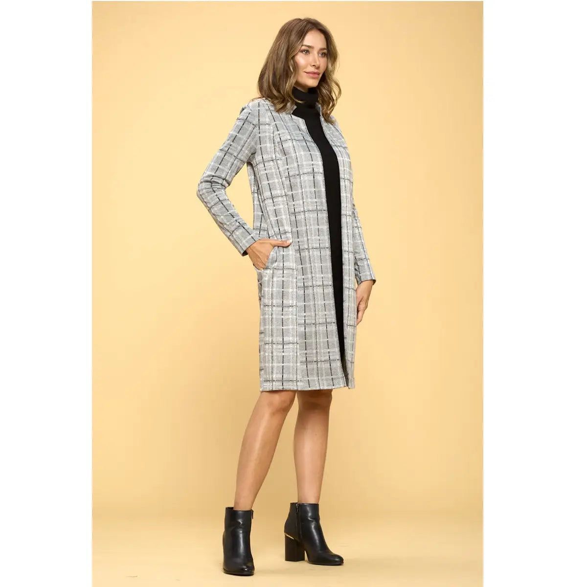 Plaid Open Jacket - BTK COLLECTION