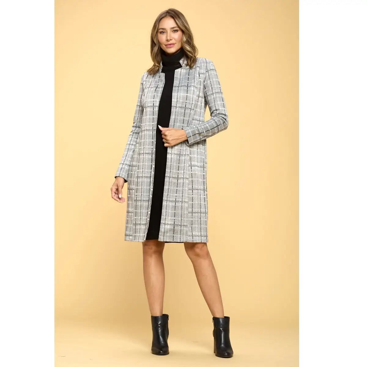 Plaid Open Jacket - BTK COLLECTION