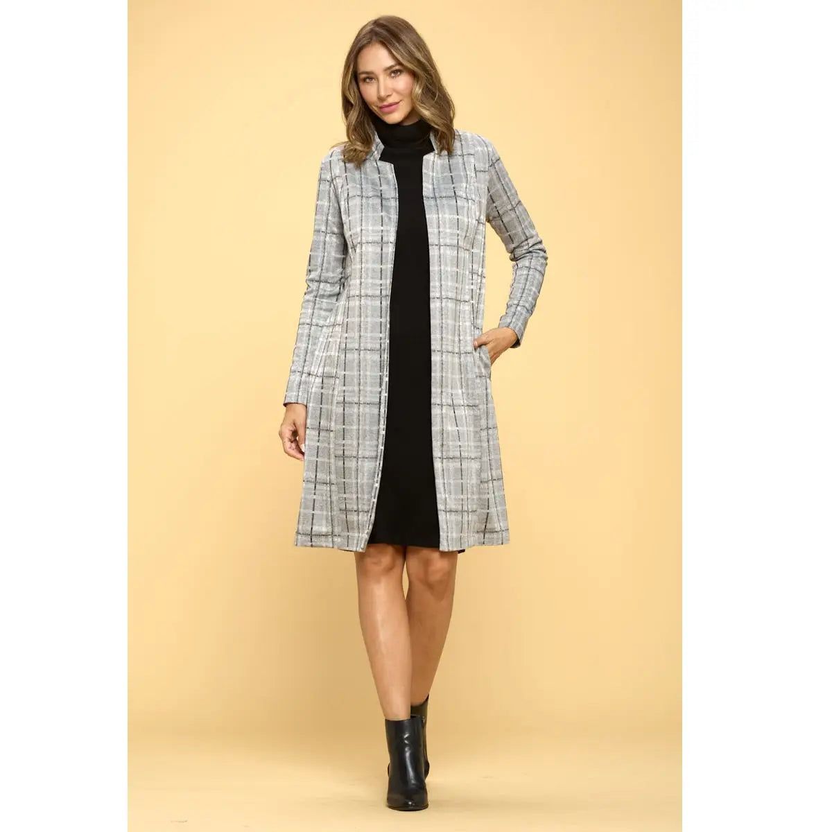 Plaid Open Jacket - BTK COLLECTION