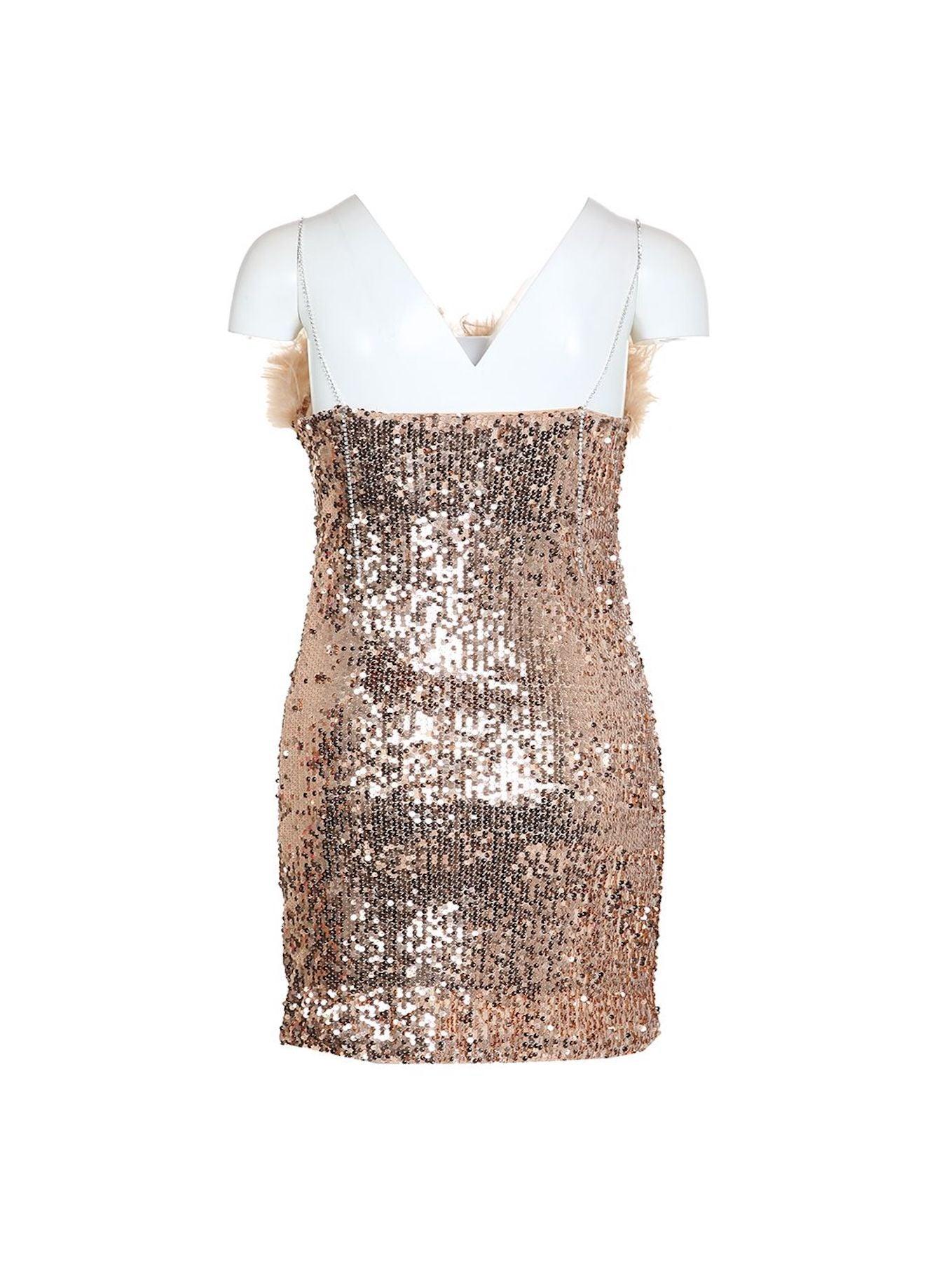 Rhinestones Strap Sequin Mini Dress - BTK COLLECTION