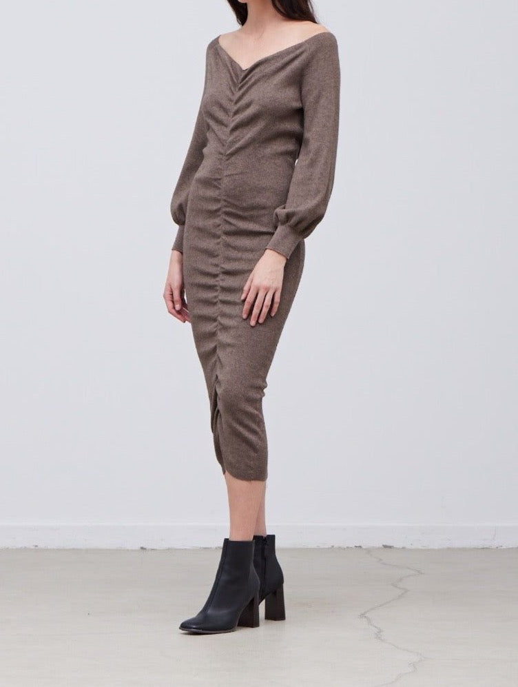 Shirred Sweater Midi Dress - BTK COLLECTION