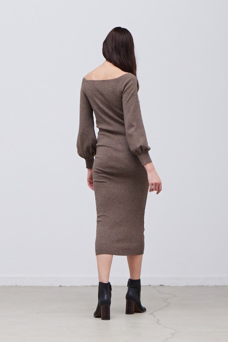 Shirred Sweater Midi Dress - BTK COLLECTION