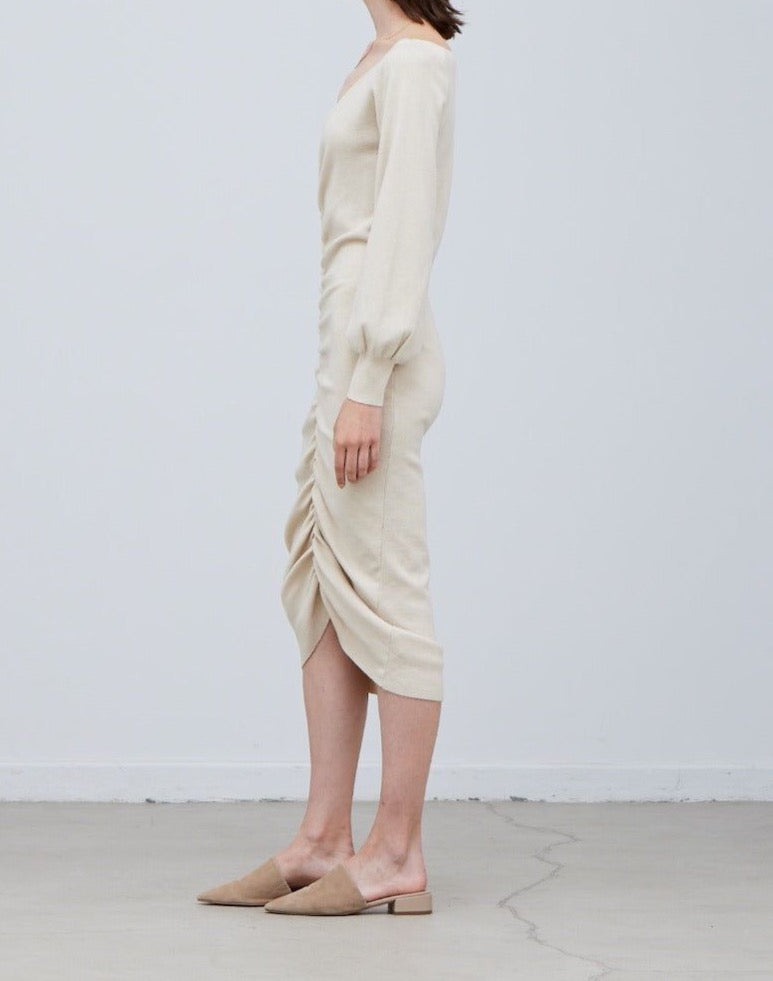 Shirred Sweater Midi Dress - BTK COLLECTION