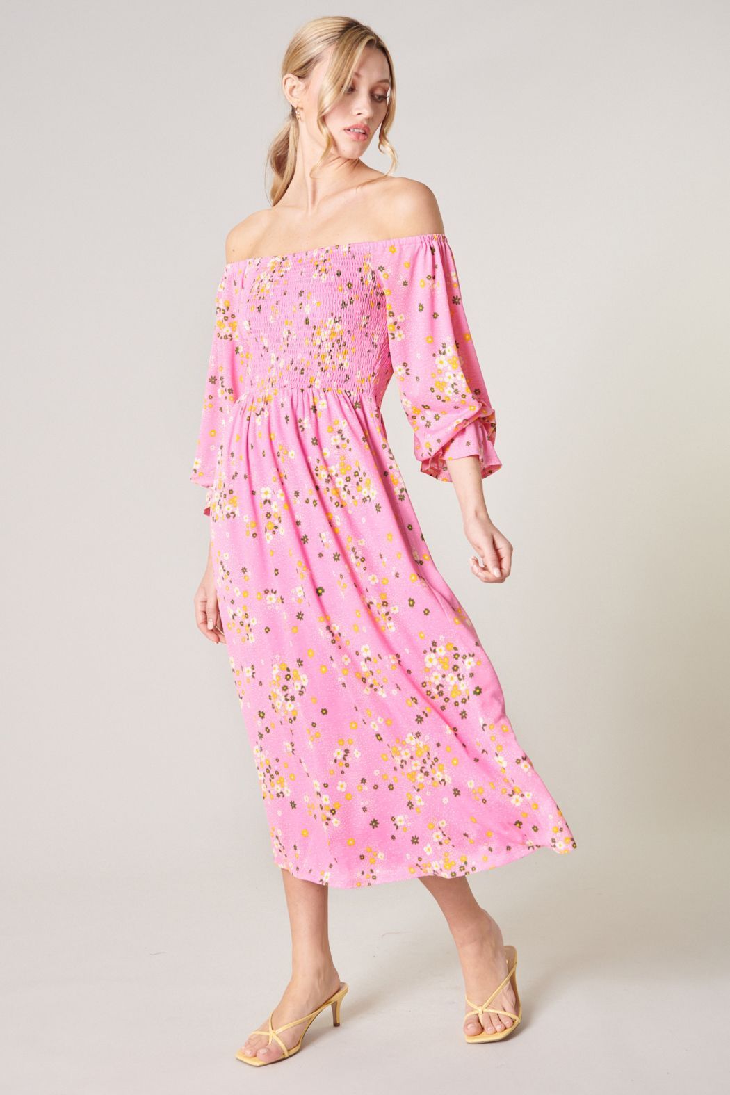 Spring Dream Denni Smocked Midi Dress - BTK COLLECTION