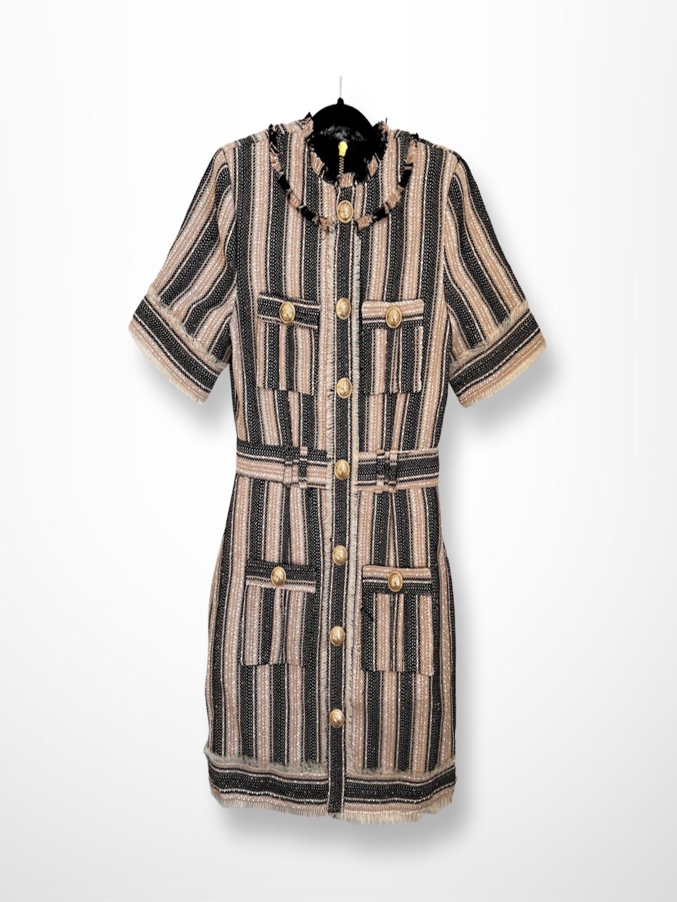 Striped Tweed Mini Dress - BTK COLLECTION