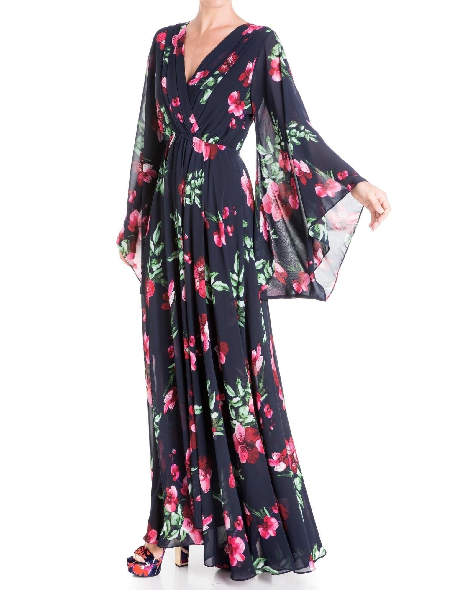 Sunset Maxi Dress - Navy Orchid - BTK COLLECTION