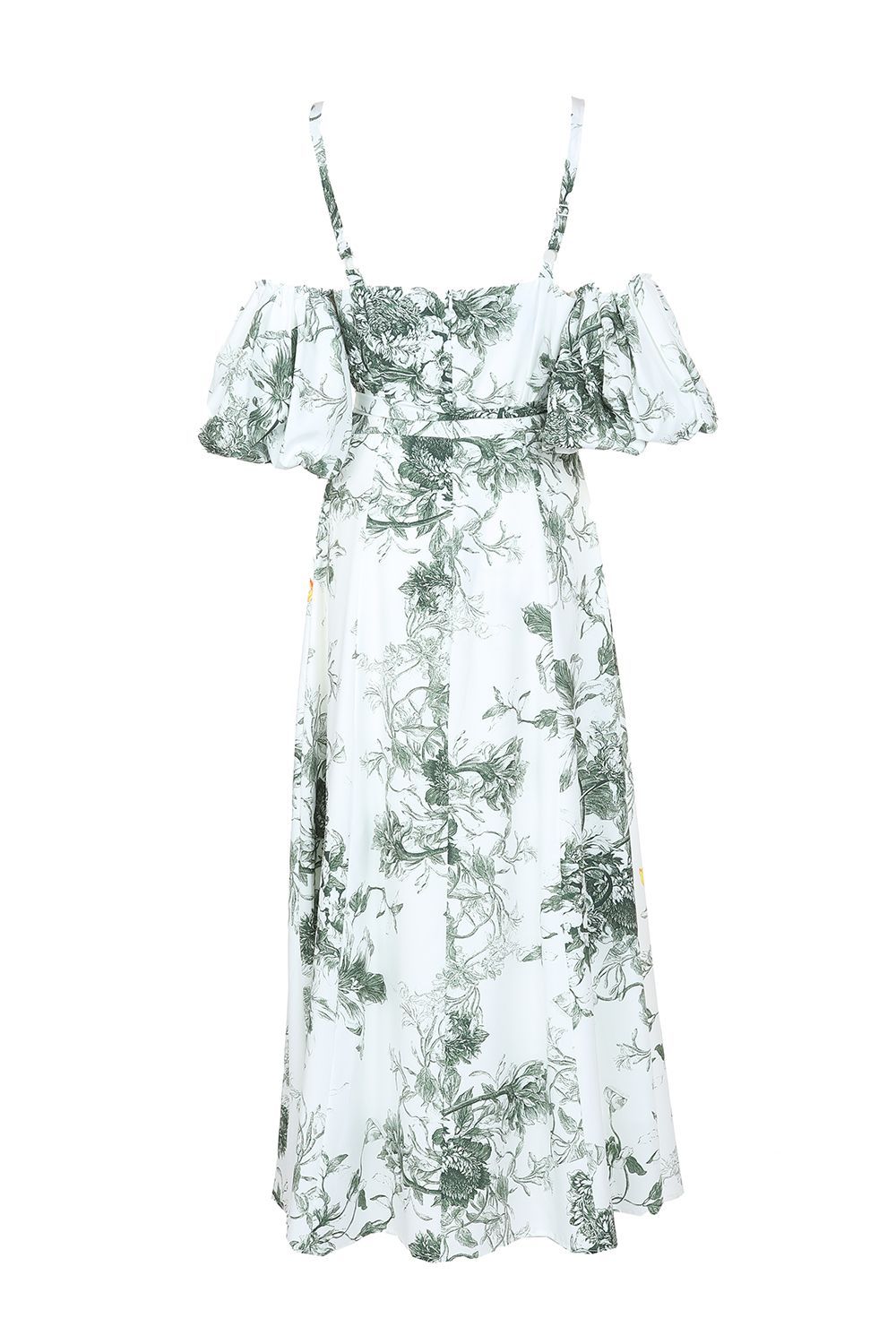 Tropical Color Falling Shoulder Off Maxi Dress - BTK COLLECTIONS